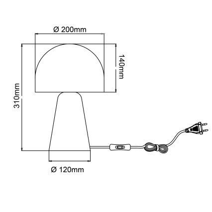 Brilliant - Настолна лампа NALAM 1xE14/40W/230V черен/пепел