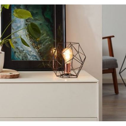 Brilliant - Настолна лампа SYNERGY 1xE27/60W/230V черен/меден