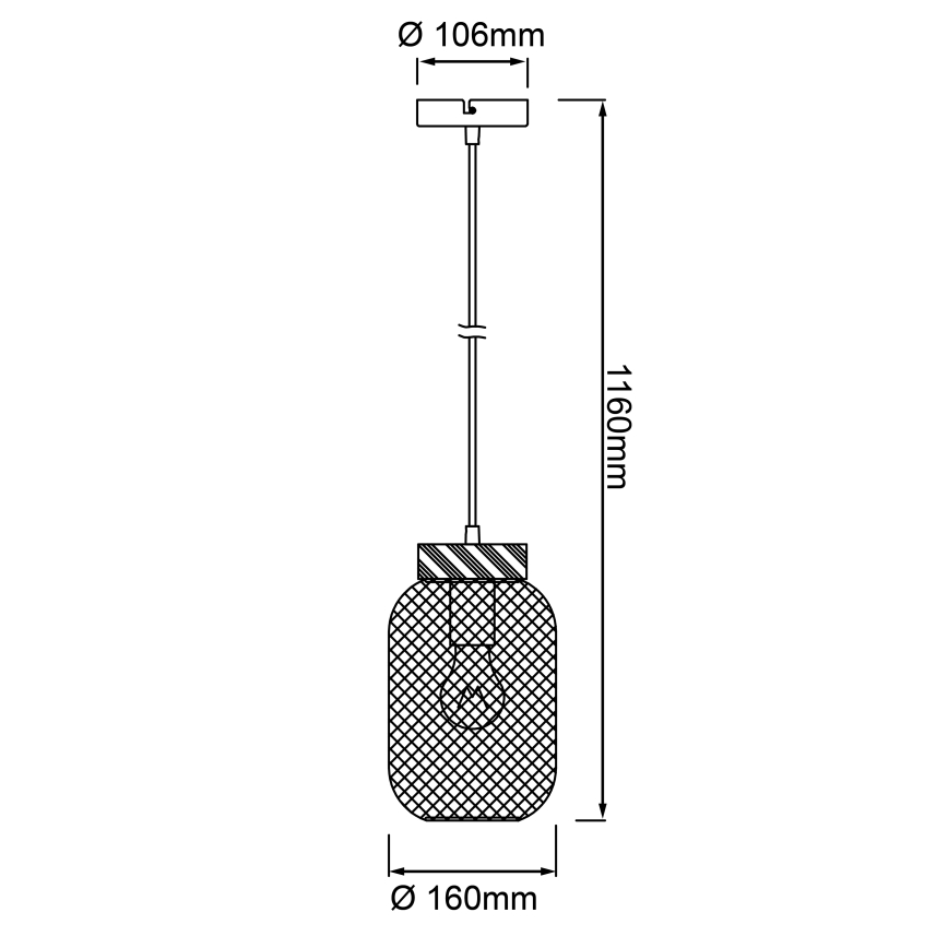 Brilliant - Пендант на кабел GIADA 1xE27/40W/230V Ø 16 см сив