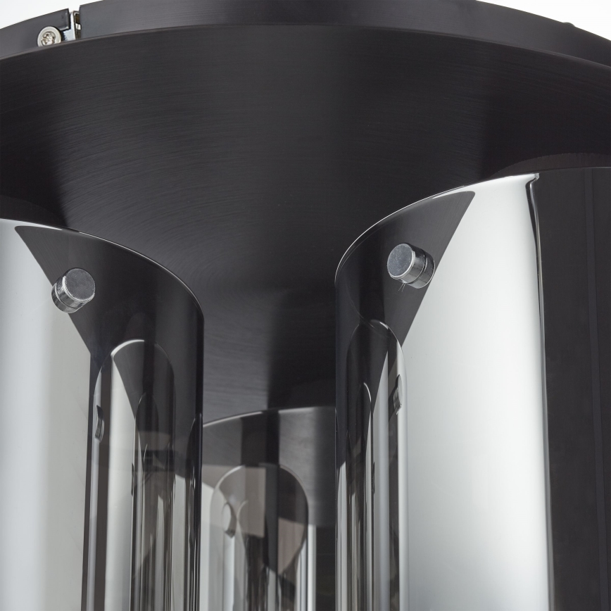 Brilliant - Плафон BETH 3xE27/60W/230V Ø 37 см черен/димчат