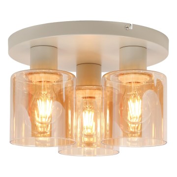 Brilliant - Плафон LYSKA, 3xE27/20W/230V, Ø 31 см, крем/димчато бежово