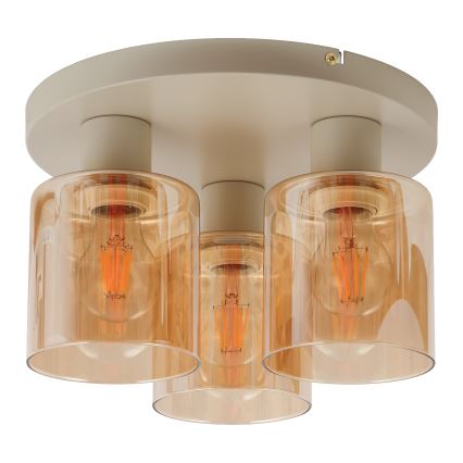 Brilliant - Плафон LYSKA, 3xE27/20W/230V, Ø 31 см, крем/димчато бежово