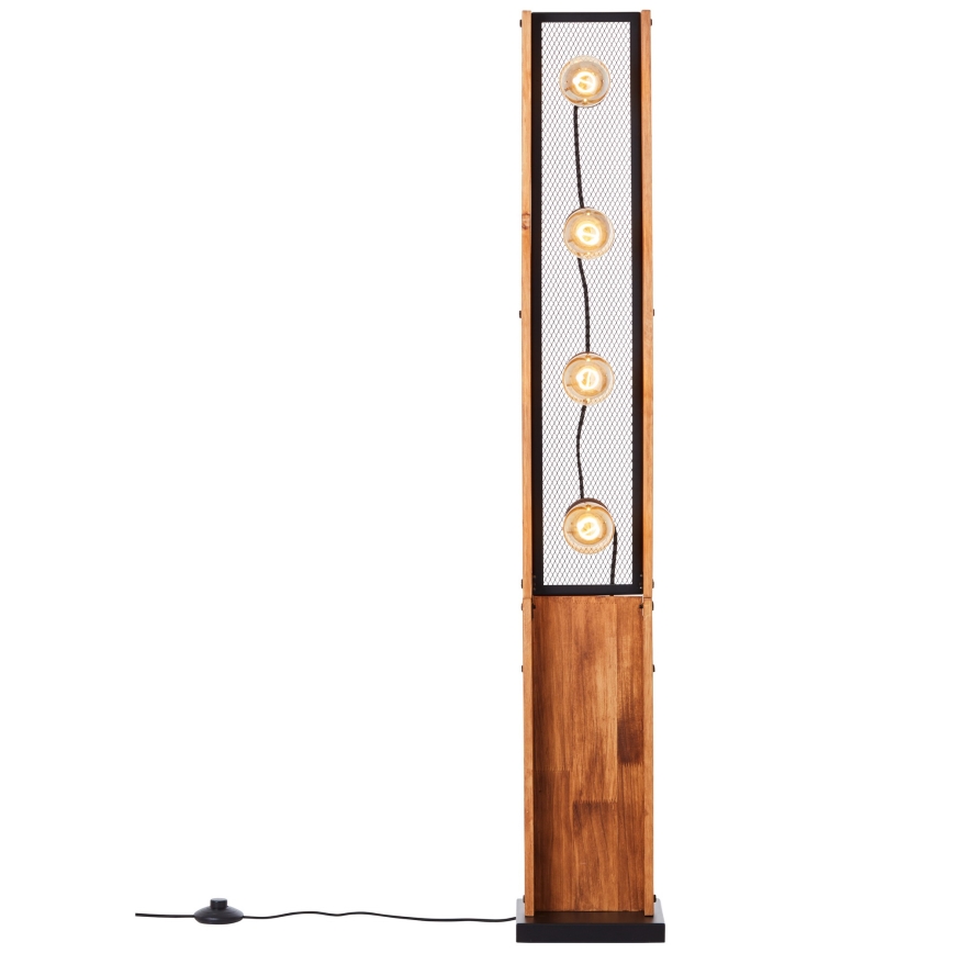 Brilliant - Подова лампа CALANDRA 4xE27/42W/230V, цвят бор