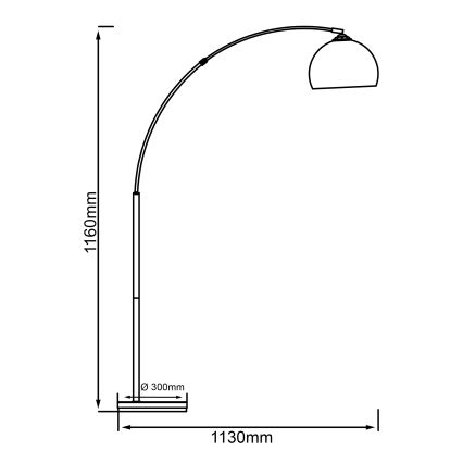 Brilliant - Подова лампа VESSA 1xE27/60W/230V лъскав хром/бяла