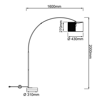 Brilliant - Подова лампа WILEY 1xE27/60W/230V черна/бежова