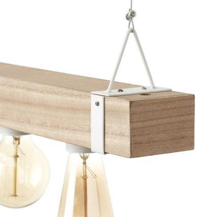 Brilliant - Полилей на въже WHITEWOOD 5xE27/30W/230V