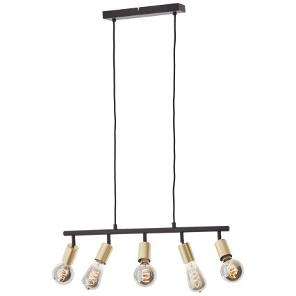 Brilliant - Полилей на кабел 5xE27/28W/230V черен/месинг