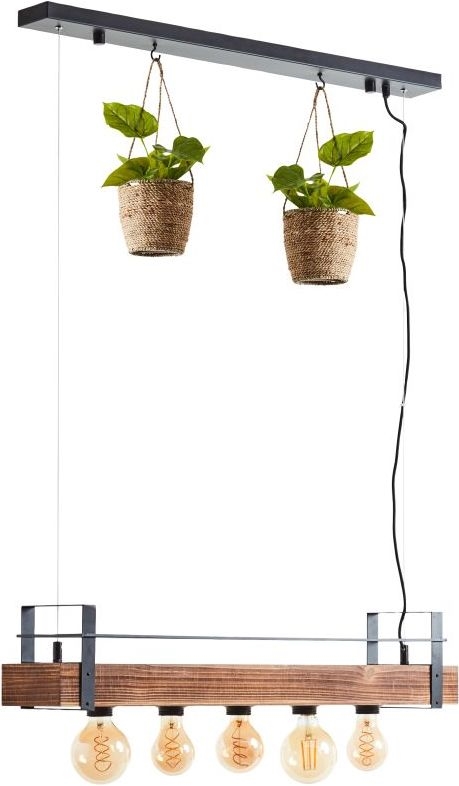 Brilliant - Полилей на кабел BANKWOOD 5xE27/28W/230V топола