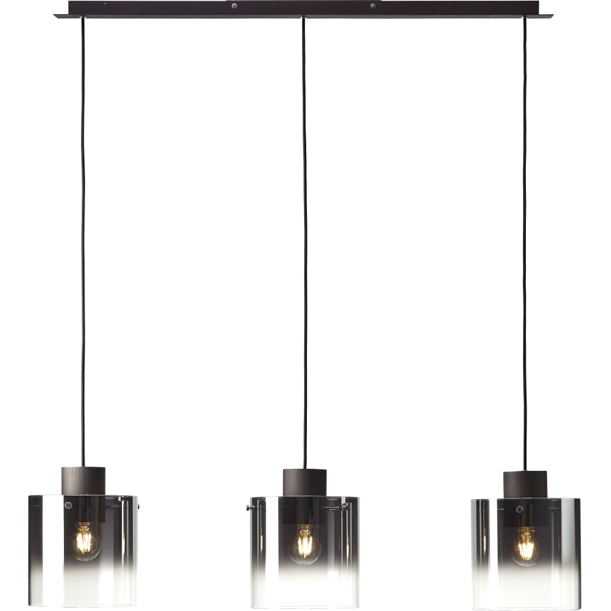Brilliant - Полилей на кабел BETH 3xE27/60W/230V черен/димчат