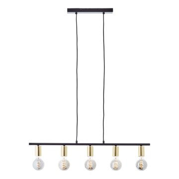 Brilliant - Полилей на кабел KERRY 5xE27/40W/230V черен/месинг