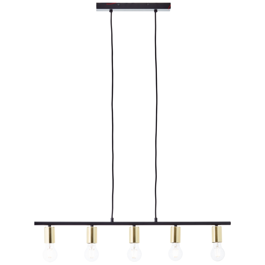 Brilliant - Полилей на кабел KERRY 5xE27/40W/230V черен/месинг