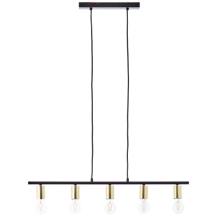 Brilliant - Полилей на кабел KERRY 5xE27/40W/230V черен/месинг