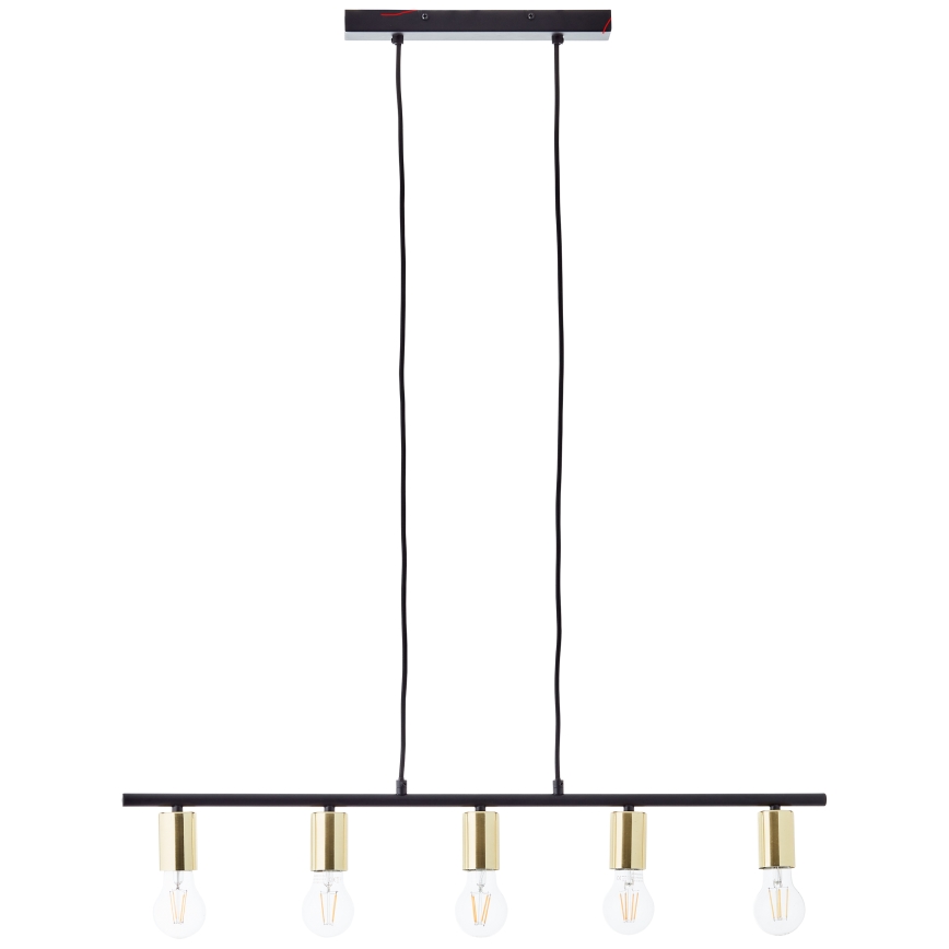 Brilliant - Полилей на кабел KERRY 5xE27/40W/230V черен/месинг