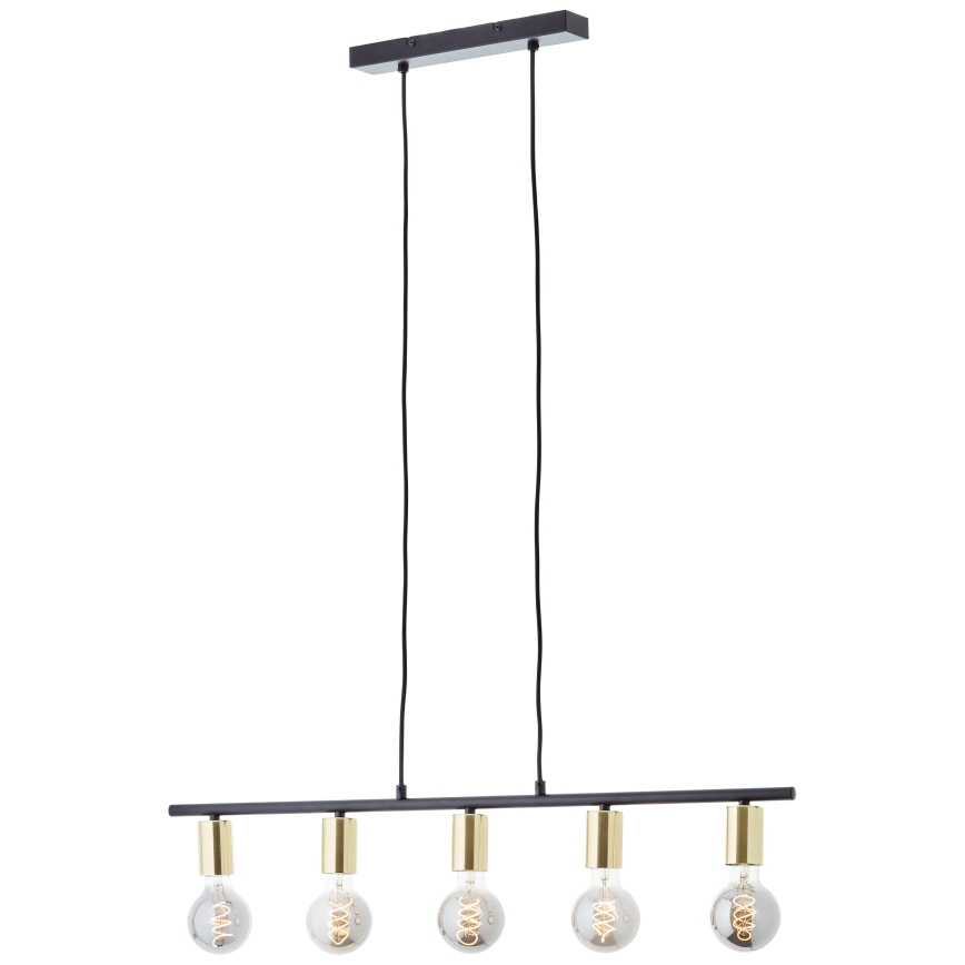 Brilliant - Полилей на кабел KERRY 5xE27/40W/230V черен/месинг