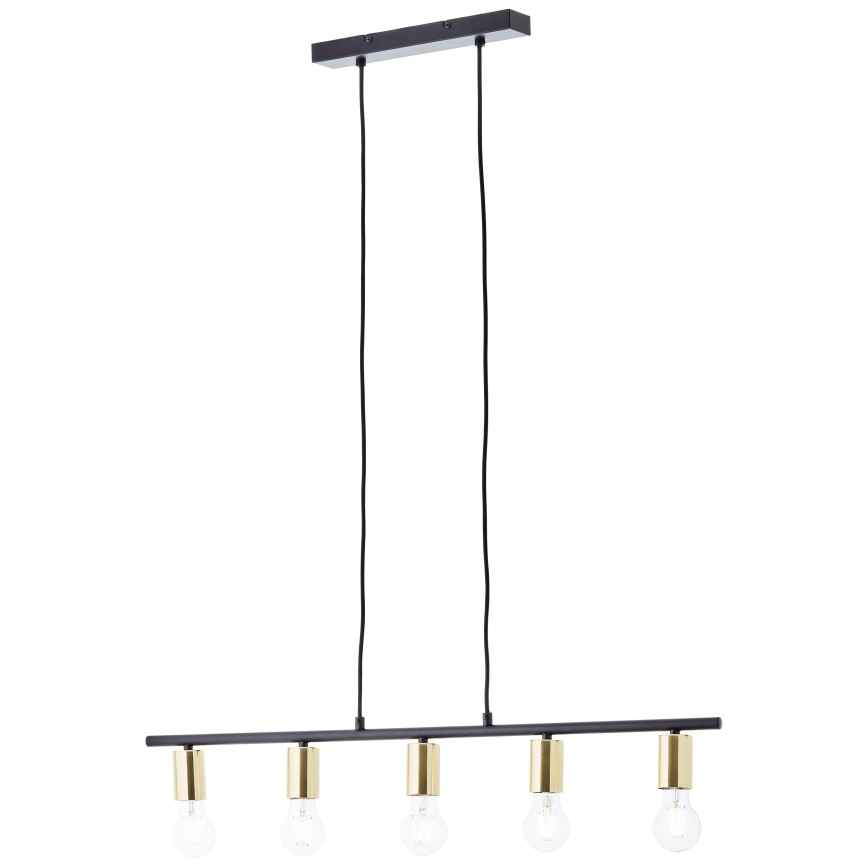 Brilliant - Полилей на кабел KERRY 5xE27/40W/230V черен/месинг