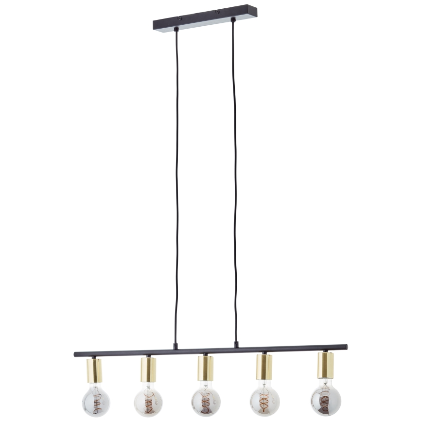 Brilliant - Полилей на кабел KERRY 5xE27/40W/230V черен/месинг