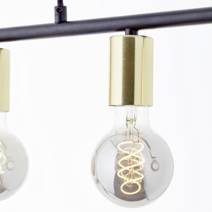 Brilliant - Полилей на кабел KERRY 5xE27/40W/230V черен/месинг