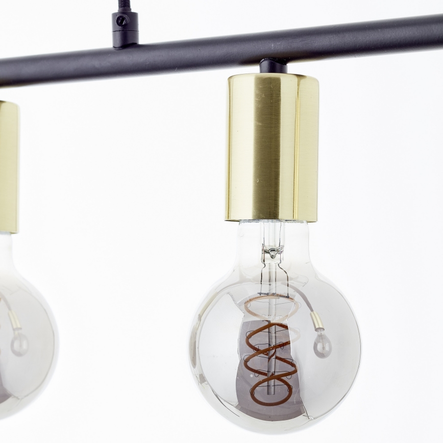 Brilliant - Полилей на кабел KERRY 5xE27/40W/230V черен/месинг