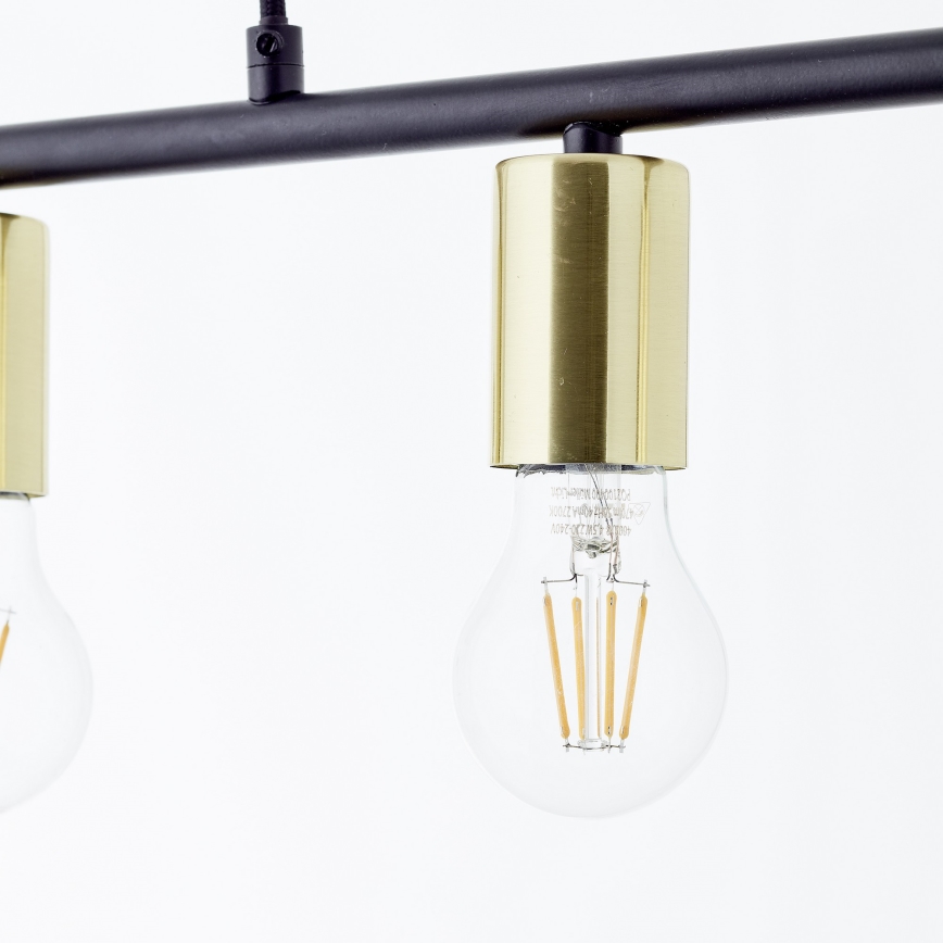 Brilliant - Полилей на кабел KERRY 5xE27/40W/230V черен/месинг