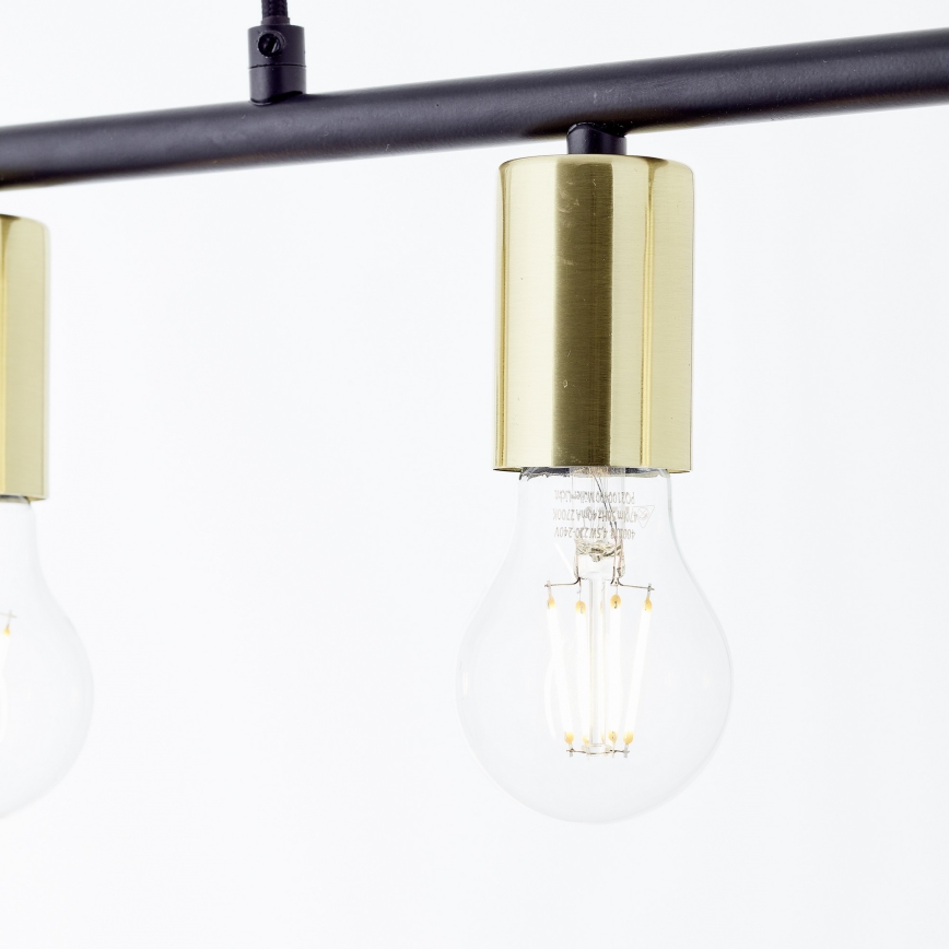 Brilliant - Полилей на кабел KERRY 5xE27/40W/230V черен/месинг