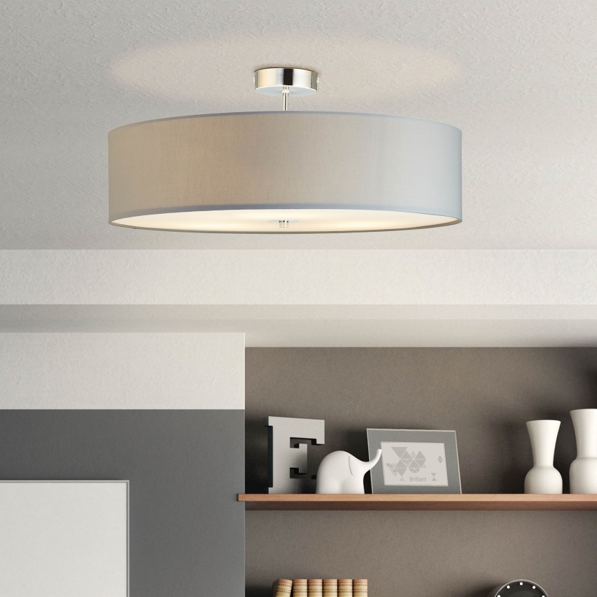 Brilliant - Полилей за повърхностен монтаж ANDRIA 3xE27/60W/230V Ø 60 см сив