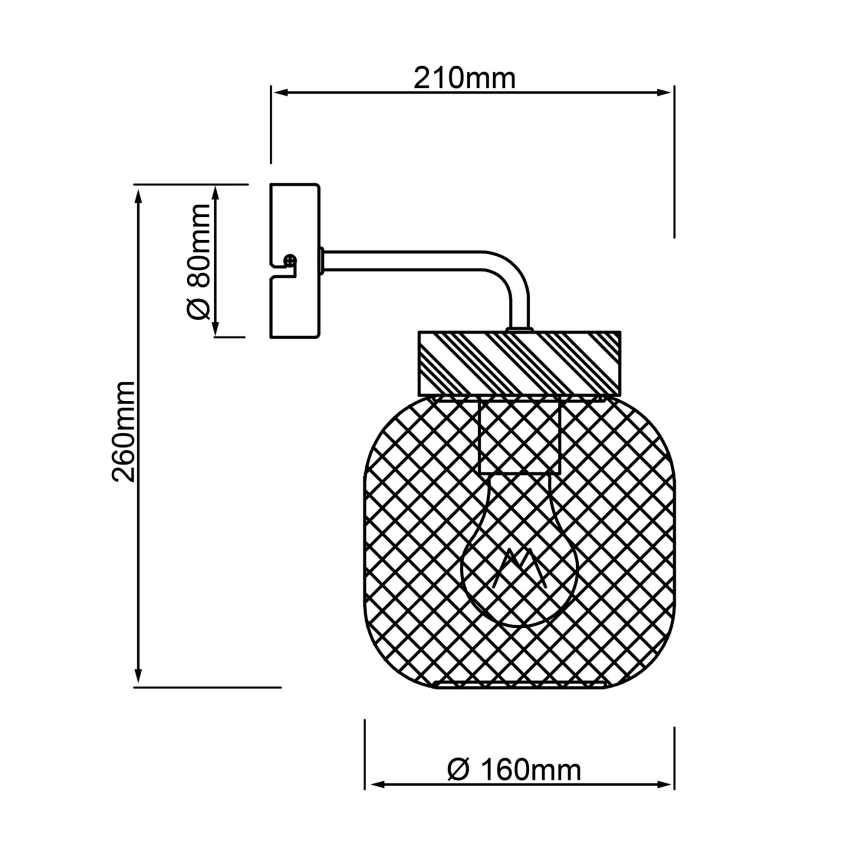 Brilliant - Стенна лампа GIADA 1xE27/40W/230V черна