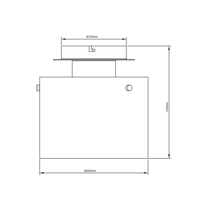 Brilliant - Таванно осветително тяло BETH 1xE27/60W/230V Ø 20 см черно/димчато