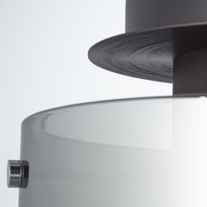 Brilliant - Таванно осветително тяло BETH 1xE27/60W/230V Ø 20 см черно/димчато