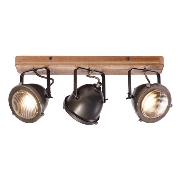 Brilliant - Точково осветително тяло CARMEN WOOD 3xGU10/5W/230V кафяво