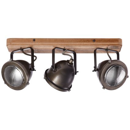Brilliant - Точково осветително тяло CARMEN WOOD 3xGU10/5W/230V кафяво