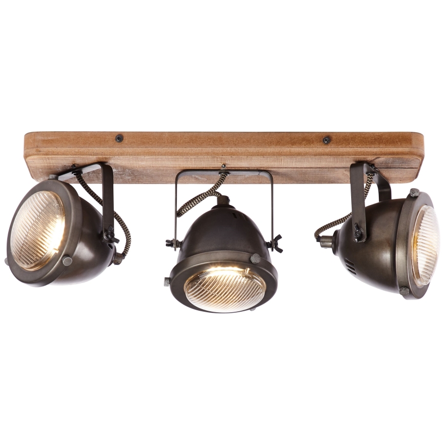 Brilliant - Точково осветително тяло CARMEN WOOD 3xGU10/5W/230V кафяво