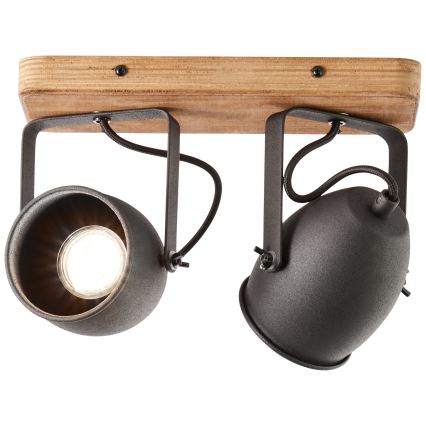 Brilliant - Точково осветително тяло CROWTON 2xGU10/6W/230V, цвят бор