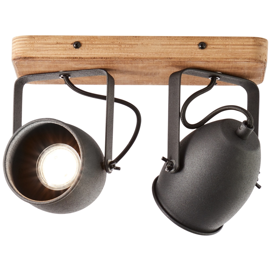 Brilliant - Точково осветително тяло CROWTON 2xGU10/6W/230V, цвят бор