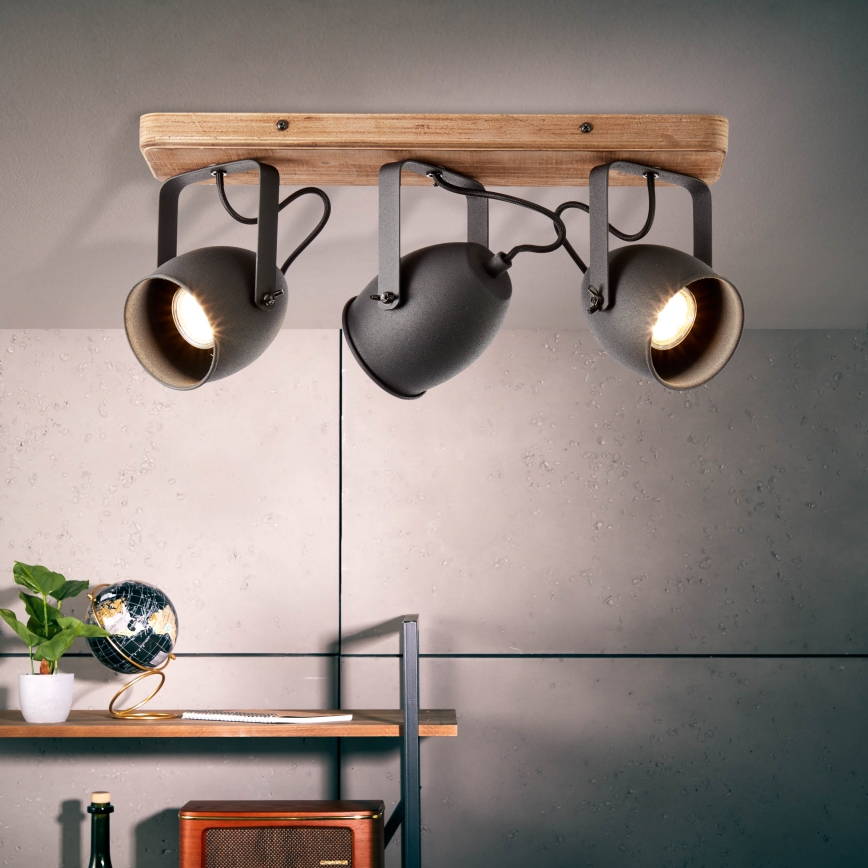 Brilliant - Точково осветително тяло CROWTON 3xGU10/6W/230V цвят бор