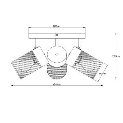 Brilliant - Точково осветително тяло KAMOLO 3xE27/40W/230V черно