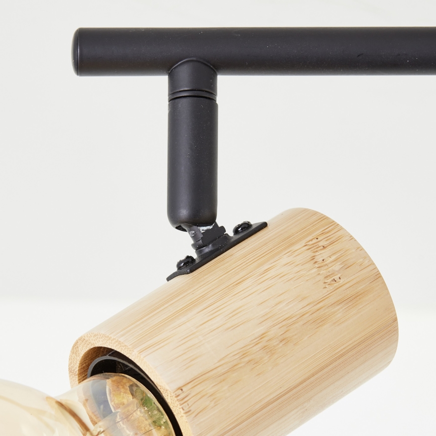 Brilliant - Точково осветително тяло KERRY 3xE27/40W/230V черно/бамбук