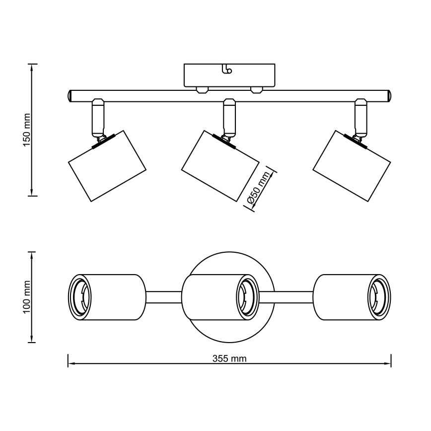 Brilliant - Точково осветително тяло KERRY 3xE27/40W/230V черно/бамбук