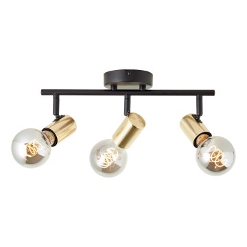 Brilliant - Точково осветително тяло KERRY 3xE27/40W/230V черно/месинг