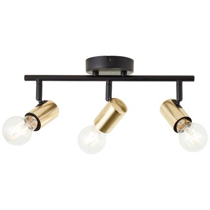 Brilliant - Точково осветително тяло KERRY 3xE27/40W/230V черно/месинг