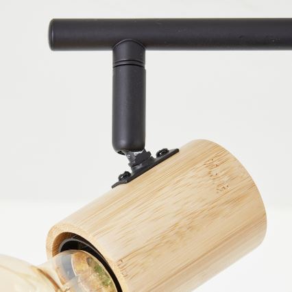 Brilliant - Точково осветително тяло KERRY 6xE27/40W/230V черно/бамбук