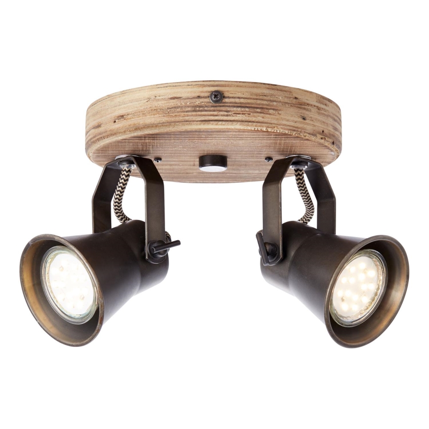 Brilliant - Точково осветително тяло SEED 2xGU10/5W/230V черно/кафяво