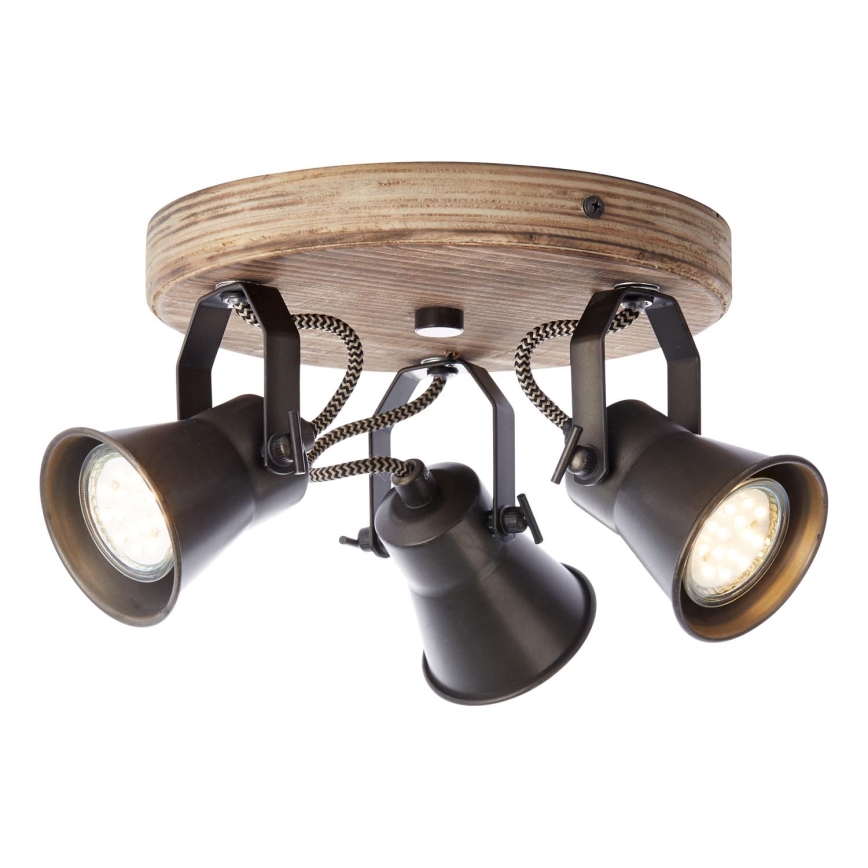 Brilliant - Точково осветително тяло SEED 3xGU10/5W/230V черно/кафяво