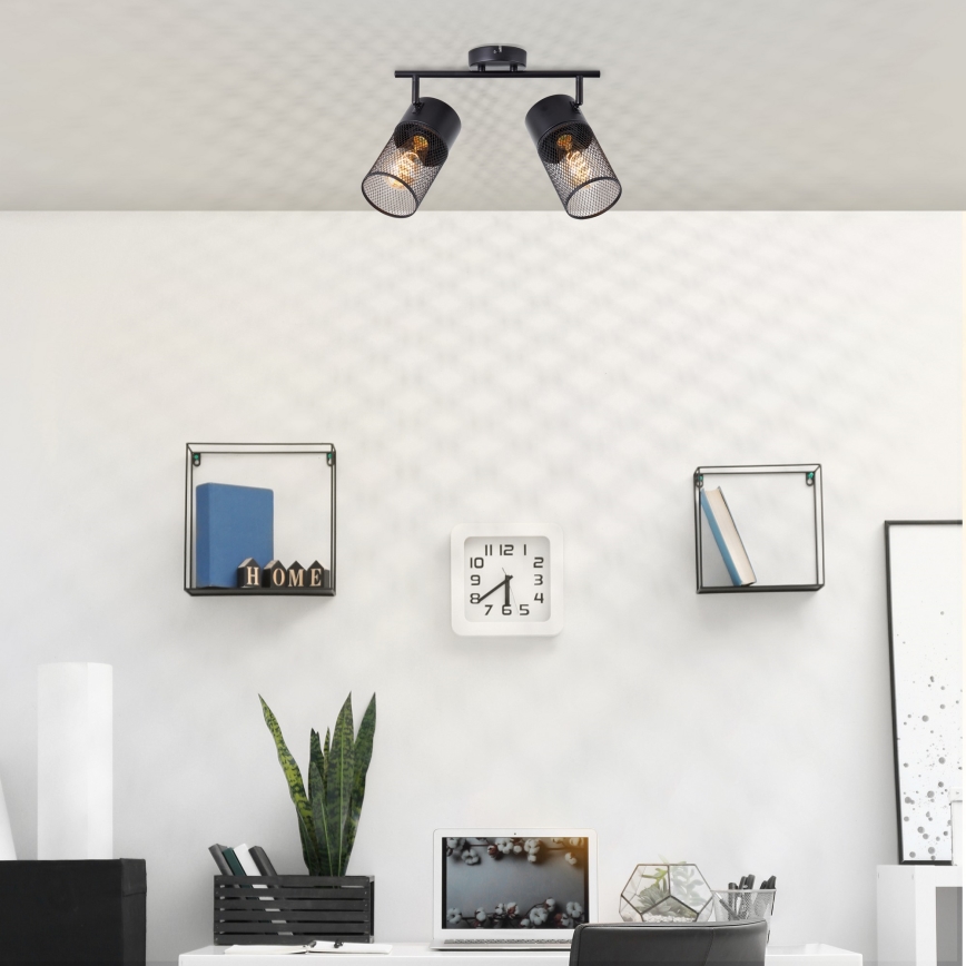 Brilliant - Точково осветително тяло KAMOLO 2xE27/40W/230V черно