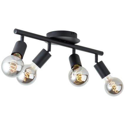 Brilliant - Точково осветително тяло TIFFANY 4xE27/28W/230V черно