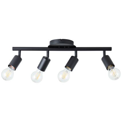 Brilliant - Точково осветително тяло TIFFANY 4xE27/28W/230V черно