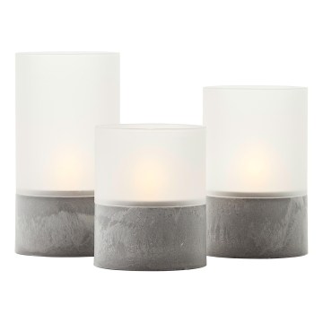 Brilliant - Комплект 3x LED свещи BOUGIE LED/2xAA IP44, сив/бял