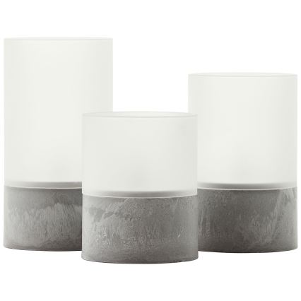 Brilliant - Комплект 3x LED свещи BOUGIE LED/2xAA IP44, сив/бял