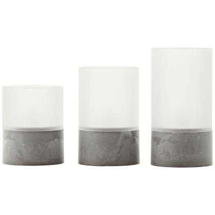 Brilliant - Комплект 3x LED свещи BOUGIE LED/2xAA IP44, сив/бял