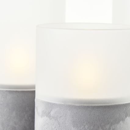 Brilliant - Комплект 3x LED свещи BOUGIE LED/2xAA IP44, сив/бял