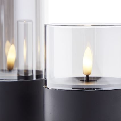 Brilliant - комплект от 3 LED свещи BOUGIE LED/2xAA IP44 черни/опушени